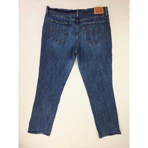 Levis 31X32 Size 12M Womens 505 Straight Blue Denim 5 Pocket Logo Tag Jeans